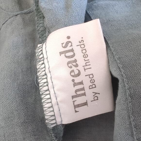 Bed Threads Womens Top Small Shirt 100% Linen Slit Bell Sleeve Natural Fabric S - Picture 4 of 6